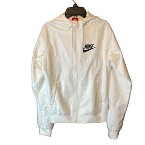 •NIKE• WHITE WINDBREAKER/RAIN COAT IN SIZE SMALL